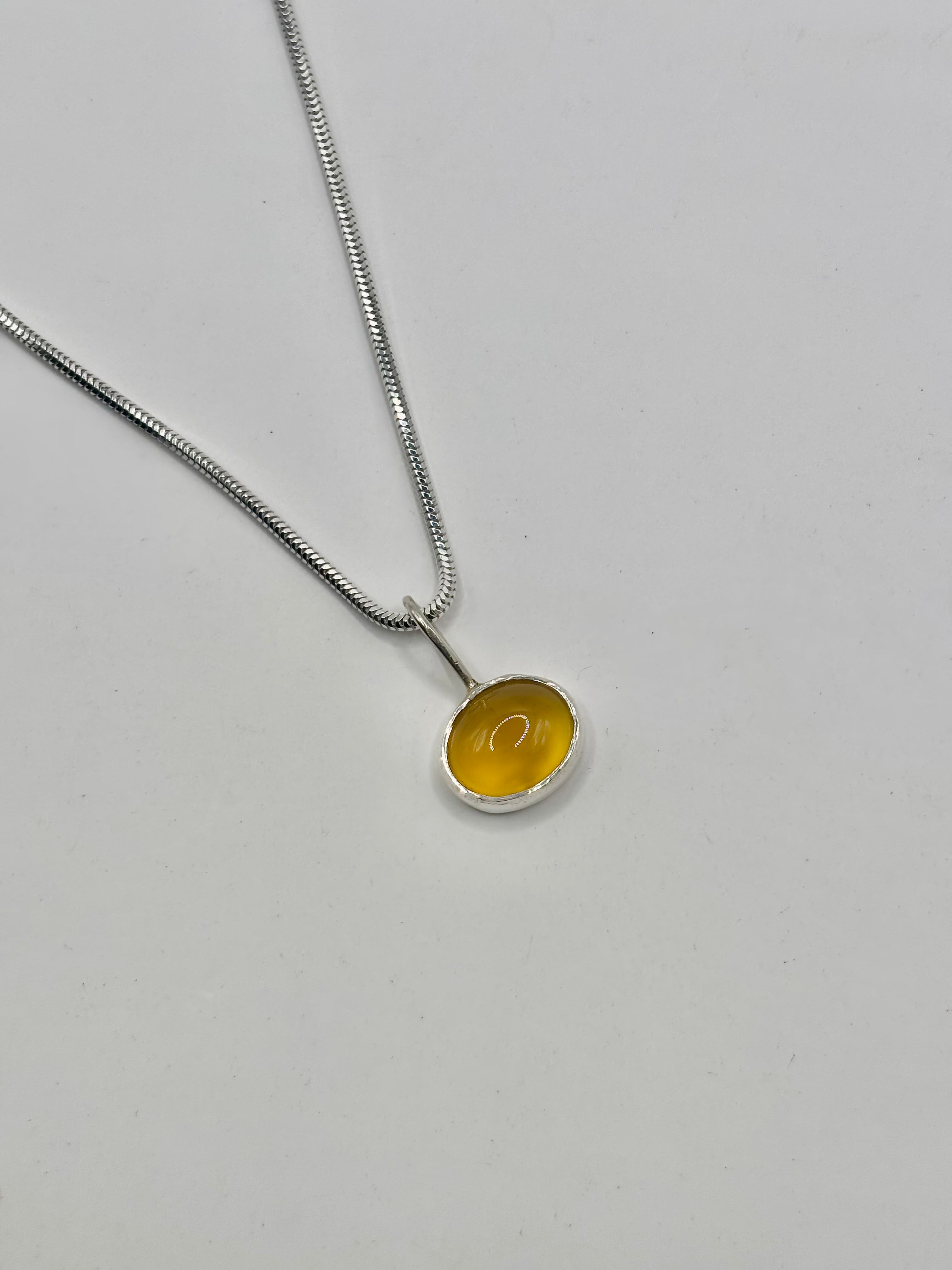 Yellow Jade Oval Necklace